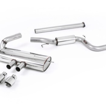 Ford Focus MK3 ST 5 door Hatchback - Part Resonated Cat-Back Exhaust System with Polished Tips - Polished