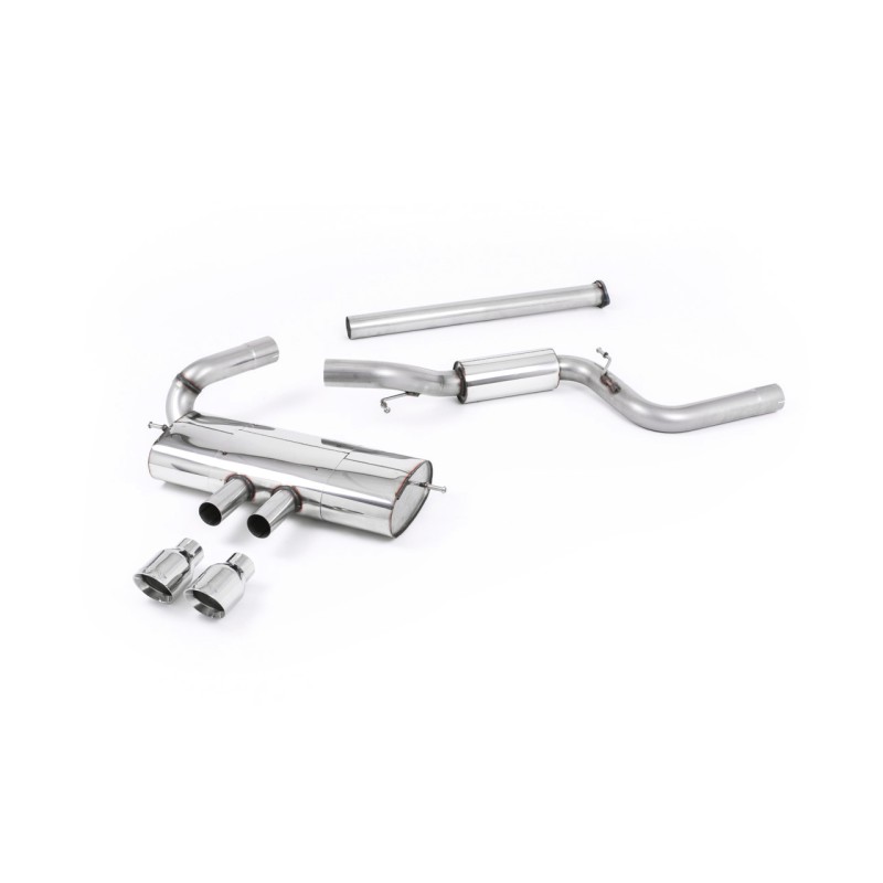 Ford Focus MK3 ST 5 door Hatchback - Part Resonated Cat-Back Exhaust System with Polished Tips - Polished