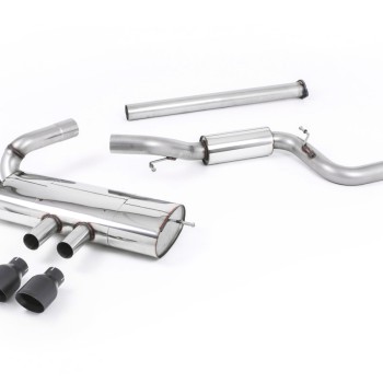 Ford Focus MK3 ST 5 door Hatchback - Part Resonated Cat-Back Exhaust System with Black Velvet Tips - Cerakote Black