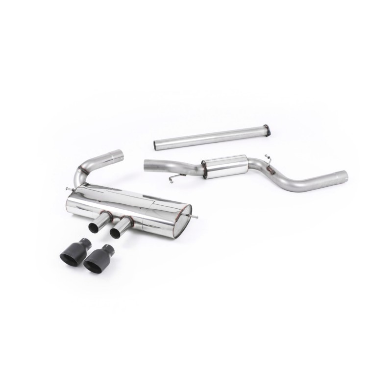 Ford Focus MK3 ST 5 door Hatchback - Part Resonated Cat-Back Exhaust System with Black Velvet Tips - Cerakote Black