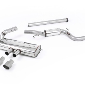 Ford Focus MK3 ST 5 door Hatchback - Part Resonated Cat-Back Exhaust System with Titanium Tips - Brushed Titanium