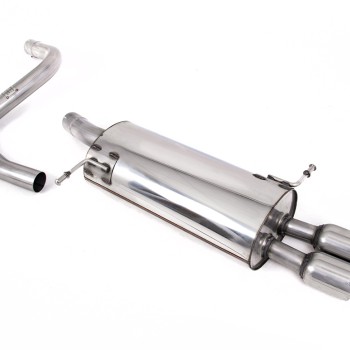 Ford Fiesta MK7 Duratec & Zetec-S - Front Pipe-Back System with Twin 80mm GT80 Trims (For Milltek Cat/Cat-Delete)