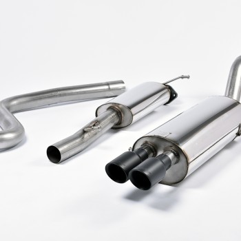 Ford Fiesta MK7/7.5 ST 1.6 - Resonated (Quieter) Cat-Back Race Exhaust System with Cerakote Black Tips - Cerakote Black