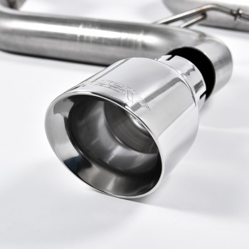 Ford Focus MK2 ST 225 - Non-Resonated (Louder) Cat-Back Race Exhaust System with Polished GT-100 Trims - Polished