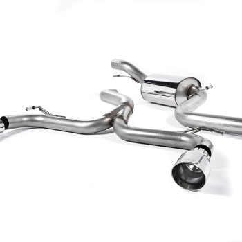 Ford Focus MK2 ST 225 - Non-Resonated (Louder) Cat-Back Race Exhaust System with Polished GT-100 Trims - Polished
