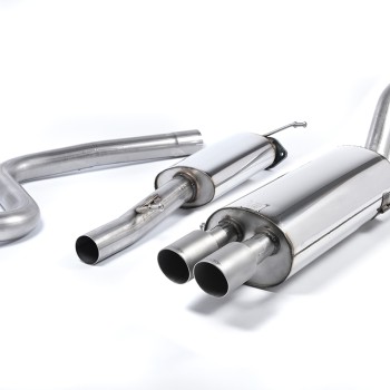 Ford Fiesta MK7/7.5 ST 1.6 - Resonated (Quieter) Cat-Back Race Exhaust System with Titanium Tips - Brushed Titanium