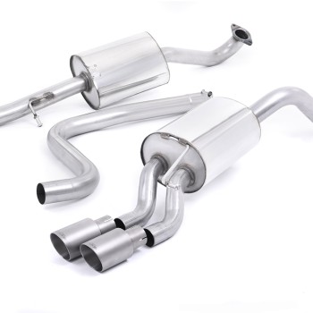 Ford Fiesta MK7/7.5 Ecoboost 1.0T - Resonated (Quieter) Cat-Back Exhaust System with Titanium Tips - Brushed Titanium