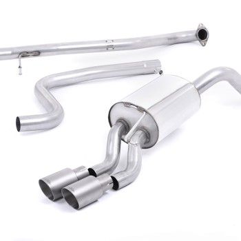Ford Fiesta MK7/7.5 Ecoboost 1.0T - Non-Resonated (Louder) Cat-Back Exhaust System with Titanium Tips - Brushed Titanium