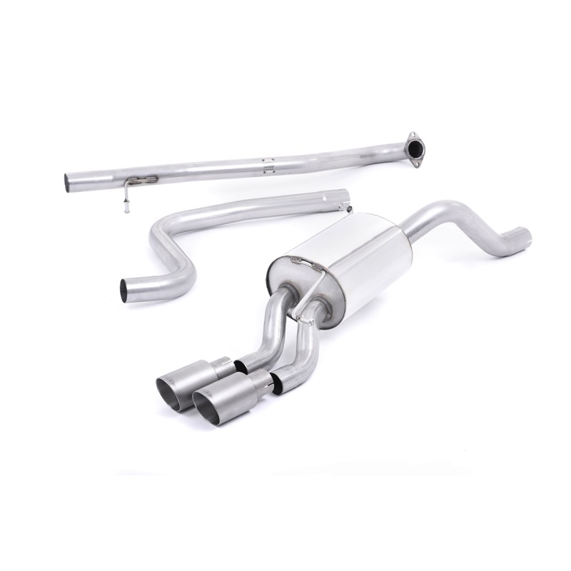 Ford Fiesta MK7/7.5 Ecoboost 1.0T - Non-Resonated (Louder) Cat-Back Exhaust System with Titanium Tips - Brushed Titanium