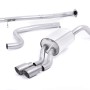 Ford Fiesta MK7/7.5 Ecoboost 1.0T - Non-Resonated (Louder) Cat-Back Exhaust System with Titanium Tips - Brushed Titanium