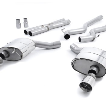 Ford Mustang 5.0 V8 GT (Fastback) - Non-Resonated (Louder) Cat-Back Exhaust System with Polished GT-100 Trims - Polished