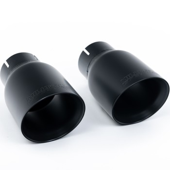 Ford Mustang 5.0 V8 GT (Fastback) - Non-Resonated (Louder) Cat-Back Exhaust System with Black GT-100 Trims - Cerakote Black
