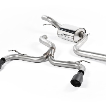Ford Focus MK2 ST 225 - Non-Resonated (Louder) Cat-Back Race Exhaust System with Cerakote Black GT-100 Trims - Cerakote Black