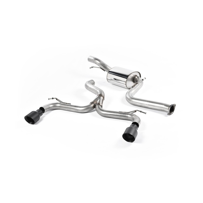Ford Focus MK2 ST 225 - Non-Resonated (Louder) Cat-Back Race Exhaust System with Cerakote Black GT-100 Trims - Cerakote Black