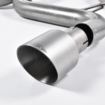 Ford Focus MK2 ST 225 - Non-Resonated (Louder) Cat-Back Race Exhaust System with Titanium GT-100 Trims - Brushed Titanium