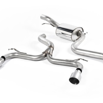 Ford Focus MK2 ST 225 - Non-Resonated (Louder) Cat-Back Race Exhaust System with Titanium GT-100 Trims - Brushed Titanium