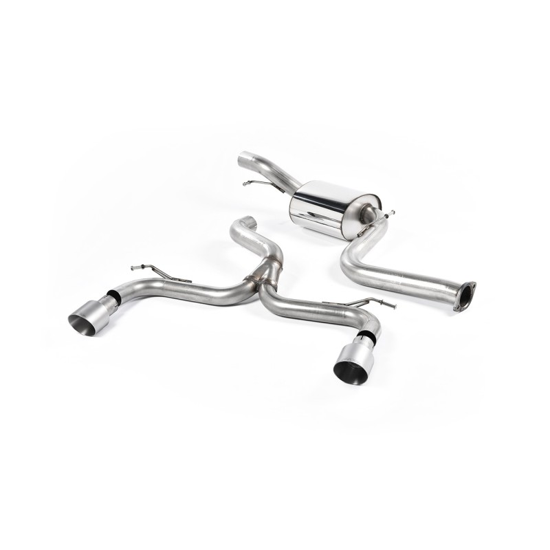 Ford Focus MK2 ST 225 - Non-Resonated (Louder) Cat-Back Race Exhaust System with Titanium GT-100 Trims - Brushed Titanium