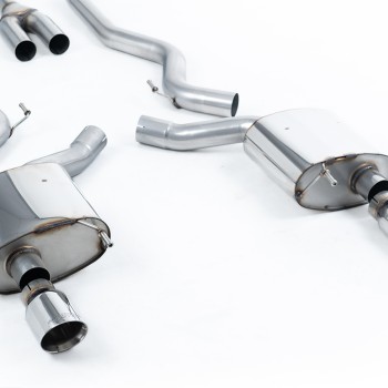 Ford Mustang 2.3 (S550 Fastback) - Non-Resonated (Louder) Cat-Back Exhaust System with GT-100 Polished Trims - Polished
