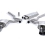 Ford Mustang 2.3 (S550 Fastback) - Resonated (Quieter) Cat-Back Exhaust System with GT-90 Cerakote Black Trims (For Roush Valance) - Cerakote Black