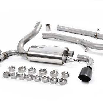 Ford Focus MK3 RS - Non-Resonated (Louder) Cat-Back Exhaust System with Cerakote GT-115 Trims - Cerakote Black
