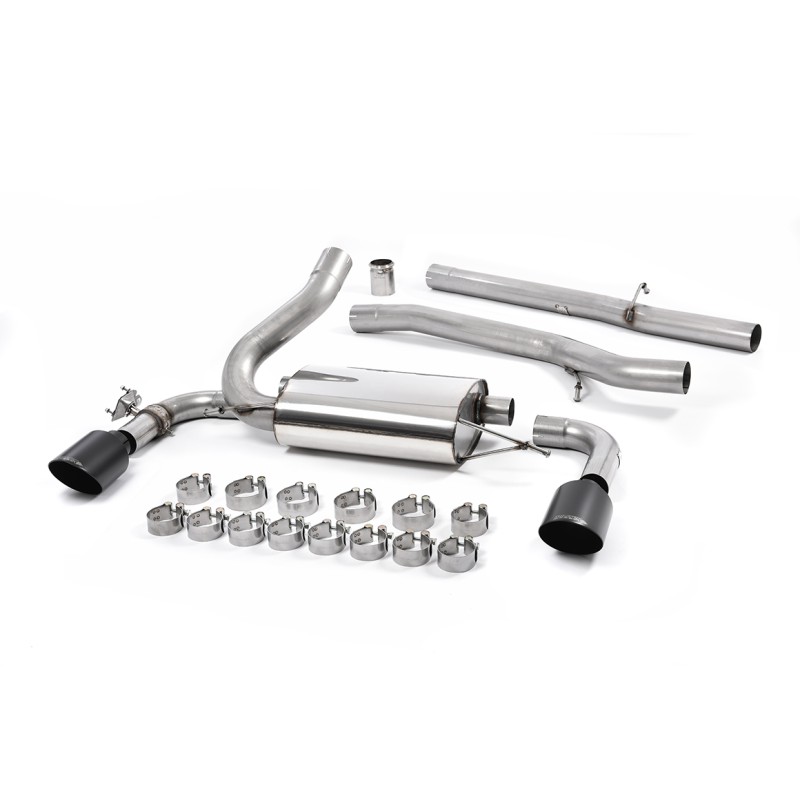 Ford Focus MK3 RS - Non-Resonated (Louder) Cat-Back Exhaust System with Cerakote GT-115 Trims - Cerakote Black