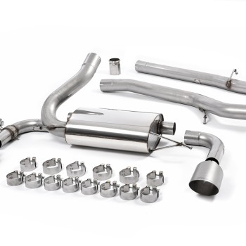 Ford Focus MK3 RS - Non-Resonated (Louder) Cat-Back Exhaust System with Titanium GT-115 Trims - Brushed Titanium