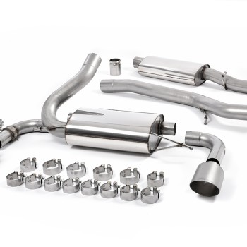 Ford Focus MK3 RS - Resonated (Quieter) Cat-Back Exhaust System with Titanium GT-115 Trims - Brushed Titanium