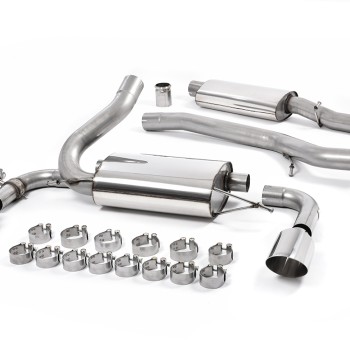 Ford Focus MK3 RS - Resonated (Quieter) Cat-Back Exhaust System with Polished GT-115 Trims - Polished