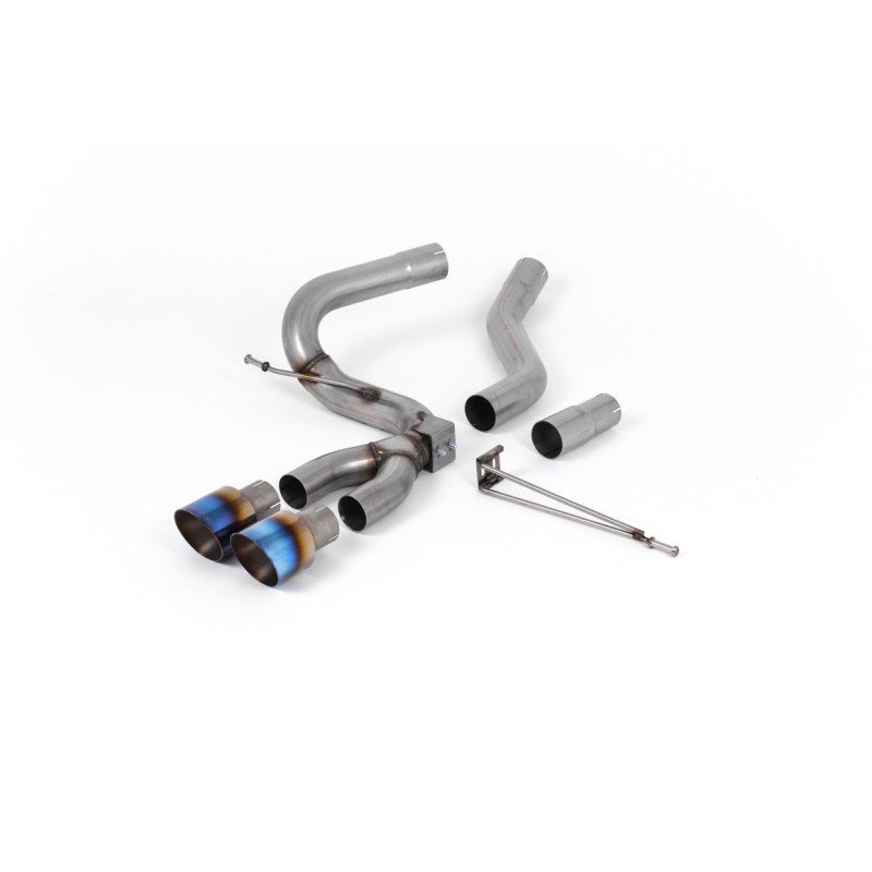 Ford Focus MK3 ST Diesel - Cat-Back Exhaust System with Burnt Titanium GT-100 Trims - Burnt Titanium