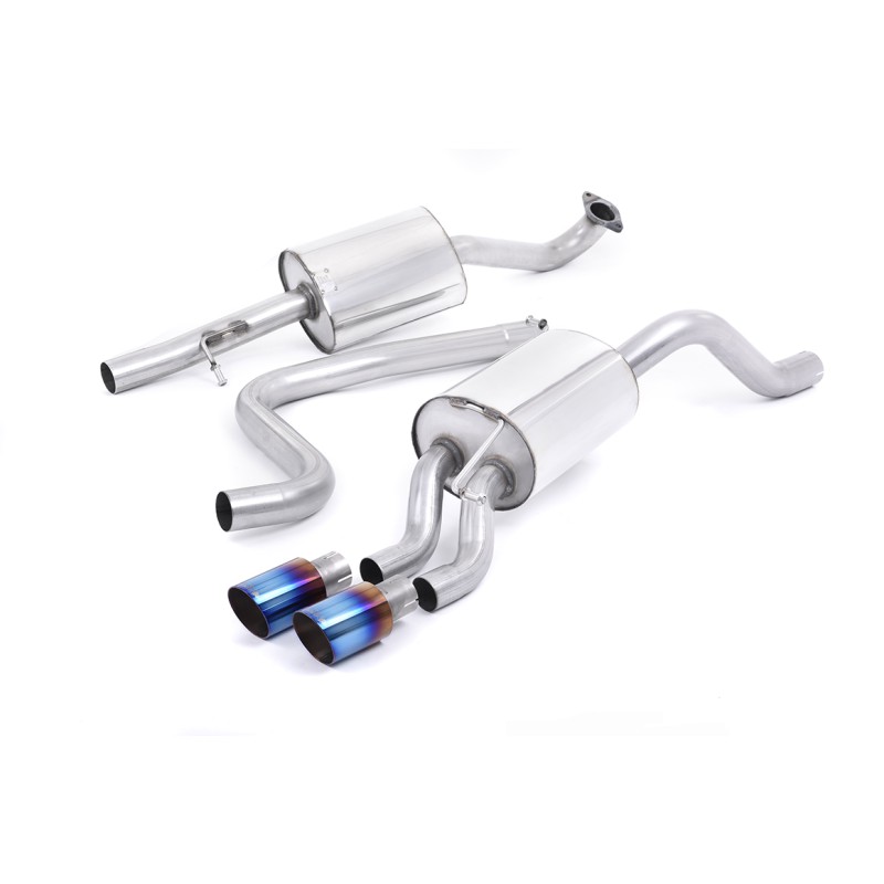 Ford Fiesta MK7/7.5 Ecoboost 1.0T - Resonated (Quieter) Cat-Back Exhaust System with Burnt Titanium Tips - Burnt Titanium