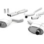 Ford Mustang 5.0 V8 GT (Fastback) - Non-Resonated (Louder) Cat-Back Exhaust System with Titanium GT-100 Trims - Brushed Titanium
