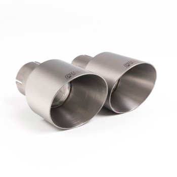 Ford Mustang 5.0 V8 GT (Fastback) - Resonated (Quieter) Cat-Back Exhaust System with Titanium GT-100 Trims - Brushed Titanium