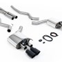 Ford Mustang 5.0 V8 GT (Fastback) - Valved Cat-Back Exhaust System with Quad Black GT-90 Trims - Cerakote Black