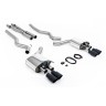 Ford Mustang 5.0 V8 GT (Fastback) - Valved Cat-Back Exhaust System with Quad Black GT-90 Trims - Cerakote Black