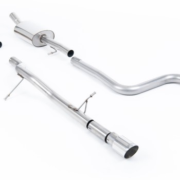 Ford Fiesta MK8 1.0T ST Line (Non GPF Models) - Non-Resonated (Louder) Cat-Back Exhaust System with GT-90 Polished Trim - Polished - OE Valance