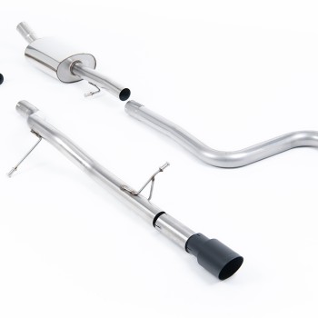 Ford Fiesta MK8 1.0T ST Line (Non GPF Models) - Non-Resonated (Louder) Cat-Back Exhaust System with GT-90 Cerakote Black Trim - Cerakote Black - OE Valance