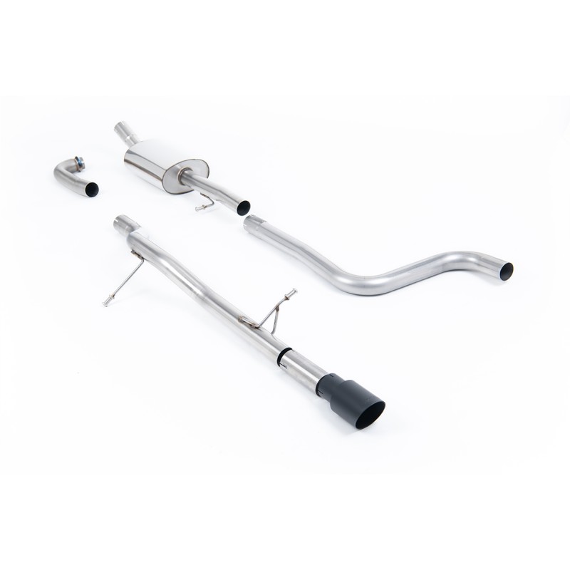 Ford Fiesta MK8 1.0T ST Line (Non GPF Models) - Non-Resonated (Louder) Cat-Back Exhaust System with GT-90 Cerakote Black Trim - Cerakote Black - OE Valance
