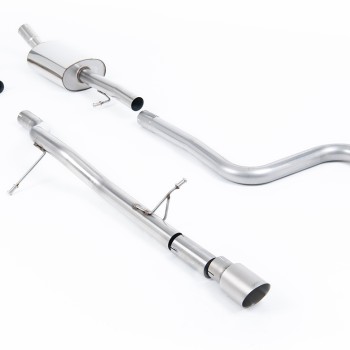 Ford Fiesta MK8 1.0T ST Line (Non GPF Models) - Non-Resonated (Louder) Cat-Back Exhaust System with GT-90 Titanium Trims - Brushed Titanium - OE Valance