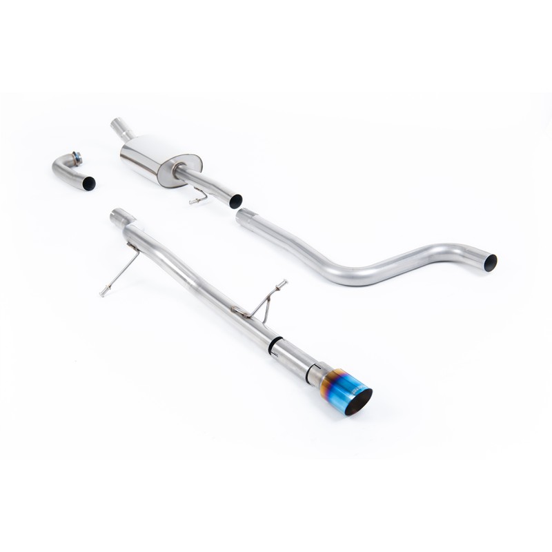 Ford Fiesta MK8 1.0T ST Line (Non GPF Models) - Non-Resonated (Louder) Cat-Back Exhaust System with GT-90 Burnt Titanium Trim - Burnt Titanium - OE Valance