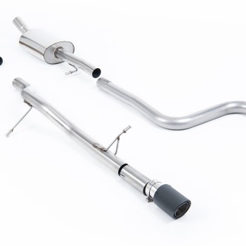 Ford Fiesta MK8 1.0T ST Line (Non GPF Models) - Non-Resonated (Louder) Cat-Back Exhaust System with Jet-90 Carbon Trim - Carbon Fibre - OE Valance
