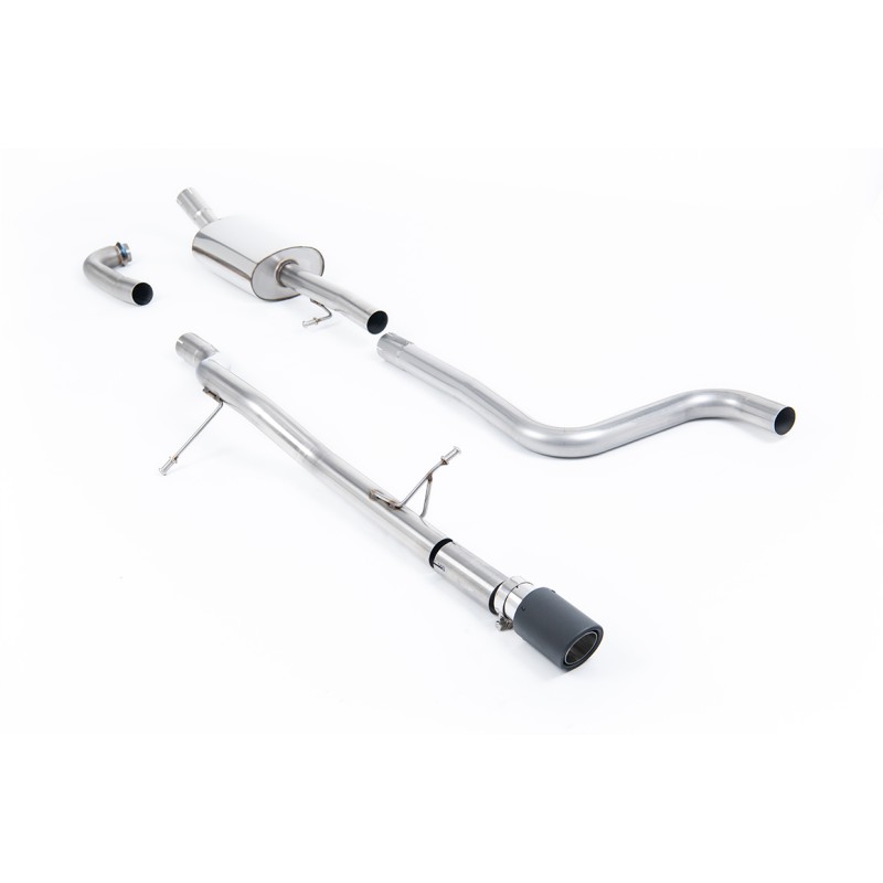 Ford Fiesta MK8 1.0T ST Line (Non GPF Models) - Non-Resonated (Louder) Cat-Back Exhaust System with Jet-90 Carbon Trim - Carbon Fibre - OE Valance