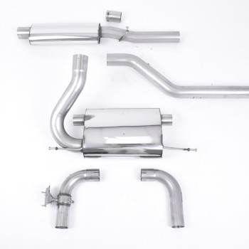 Ford Focus MK3 RS - Resonated (Quieter) Cat-Back Exhaust System with Carbon Jet-115 Trims - Carbon Fibre