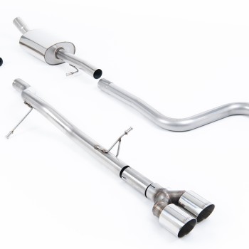 Ford Fiesta MK8 1.0T ST Line (Non GPF Models) - Non-Resonated (Louder) Cat-Back Exhaust System with Twin GT-90 Polished Trims - Polished - Fiesta ST
