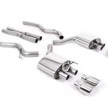 Ford Mustang 5.0 V8 GT (Fastback - Facelift) - Cat-Back Exhaust System with Polished GT-100 Trims - Polished