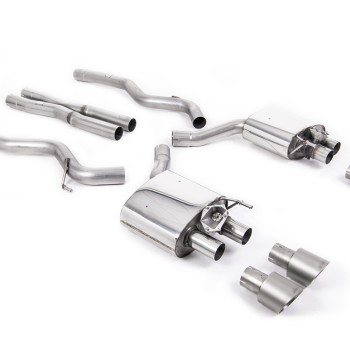 Ford Mustang 5.0 V8 GT (Fastback - Facelift) - Cat-Back Exhaust System with Titanium GT-100 Trims - Brushed Titanium