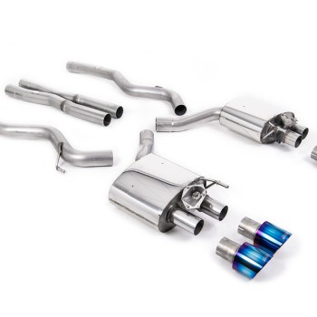 Ford Mustang 5.0 V8 GT (Fastback - Facelift) - Cat-Back Exhaust System with Burnt Titanium Trims GT-100 Trims - Burnt Titanium