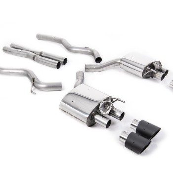 Ford Mustang 5.0 V8 GT (Fastback - Facelift) - Cat-Back Exhaust System with Carbon JET-100 Trims - Carbon Fibre
