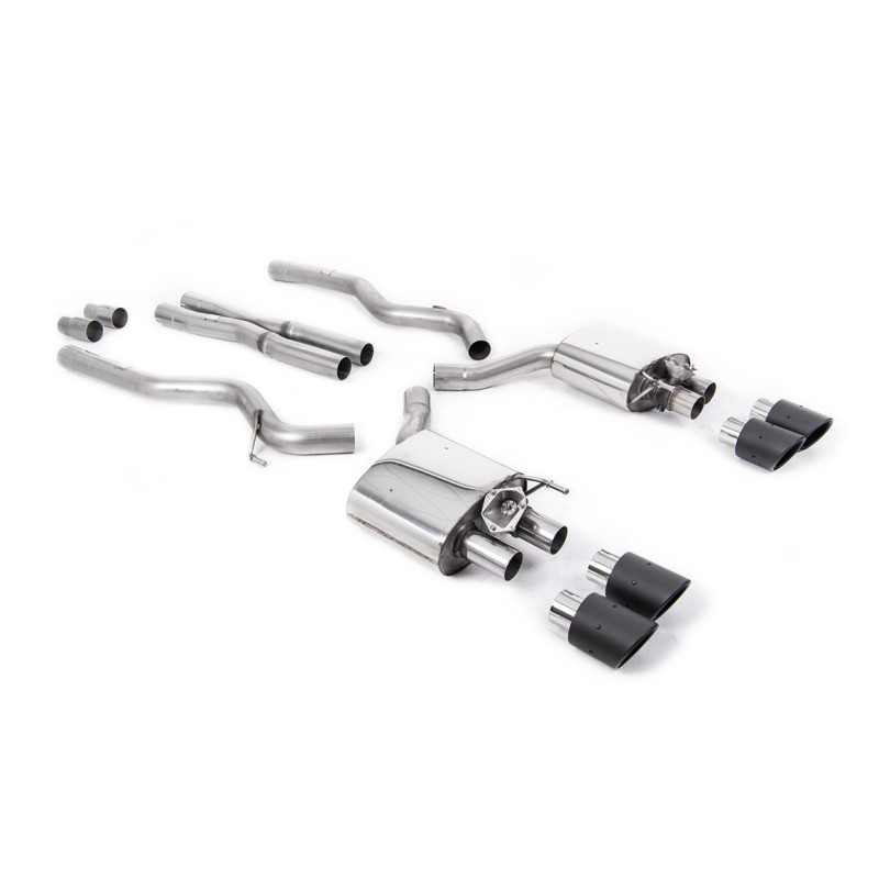 Ford Mustang 5.0 V8 GT (Fastback - Facelift) - Cat-Back Exhaust System with Carbon JET-100 Trims - Carbon Fibre