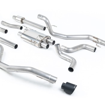 Ford F150 Raptor V6 Supercab (Gen 2) - Cat-Back Exhaust System with GT-115 Cerakote Black Trims - Cerakote Black