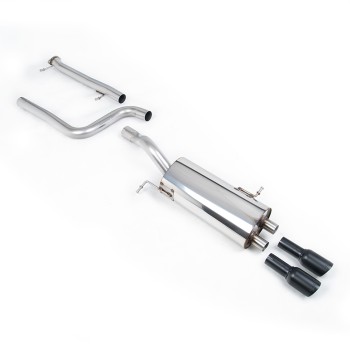 Ford Fiesta MK7 ST 1.6 - Non-Resonated (Louder) Cat-Back Exhaust System with GT-80 Cerakote Black Trims - Cerakote Black